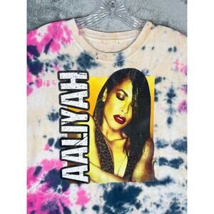 Aaliyah‎ Graphic Tee TShirt Large Tie Dye R&B Hip Hop Baggy Y2K 90s Music Grunge